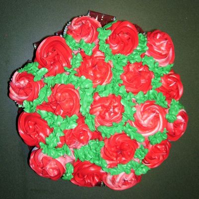 Candy Cane Cupcake Bouquet