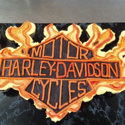 Large Harley Cupcake Cake