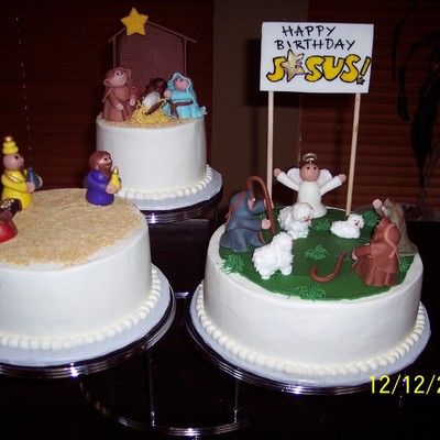 Happy Birthday Jesus Nativity Cake