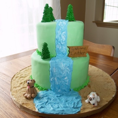 Waterfall Baby Shower Cake