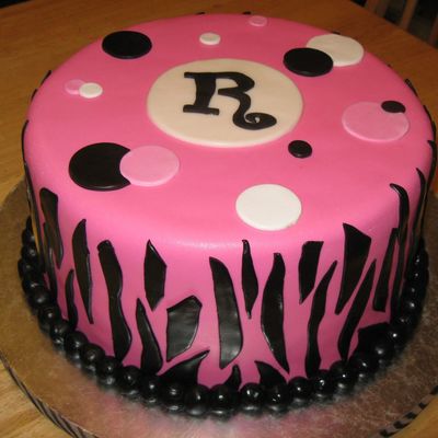 Pink And Black Zebra With Dots