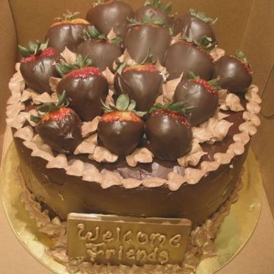 Chocolate Ganache Cake With Fresh Strawberries