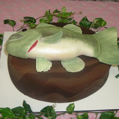 Mounted Bass Grooms Cake
