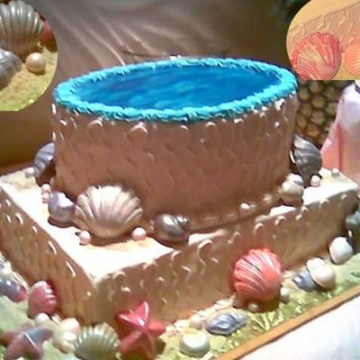 Seashell Cake For Retirement Party At Beach