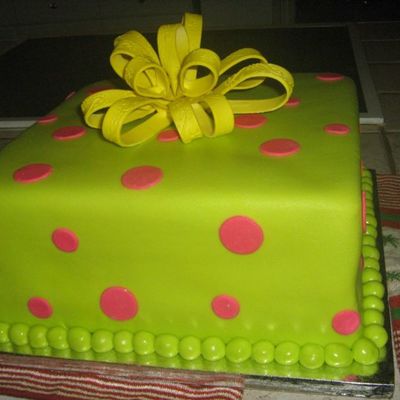 Neon Birthday Cake With Bow