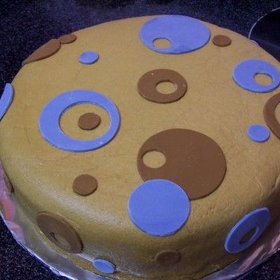 Brown And Blue Polka Dots