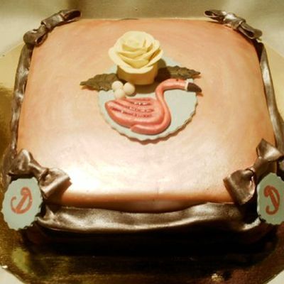 Lustered Flamingo Cake