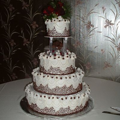 Touches Of Chocolate Wedding Cake