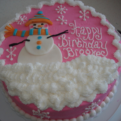Snowgirl Birthday Cake