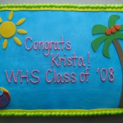 Tropical Graduation Cake