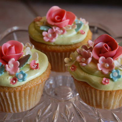 Floral Birthday Cupcakes