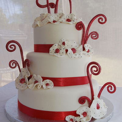 Black, White, And Red 40Th Birthday Cake