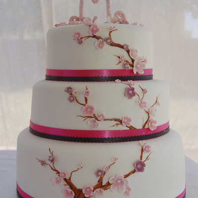 Cherry Blossom Wedding Cake