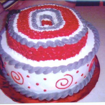 Side/ Back Of Ohio State Buckeye Cake
