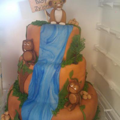 Lion King Theme Baby Shower Cake