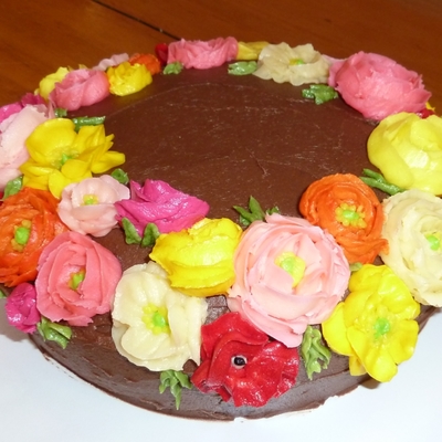 Spring Cake With Ranunculus And Poppies