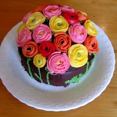 Buttercream Ranunculus Cake