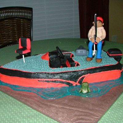 Fisherman On Bass Boat