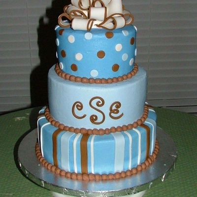 Brown/blue/white Baby Shower