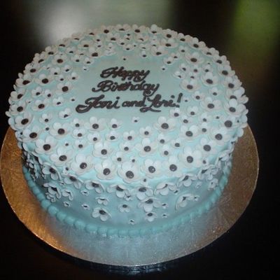 Blue With White Flowers