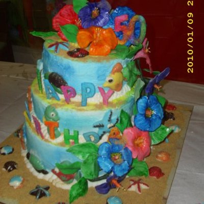Hawaiian 50Th Birthday Cake