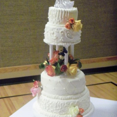 Tiered Wedding Cake With Flowers