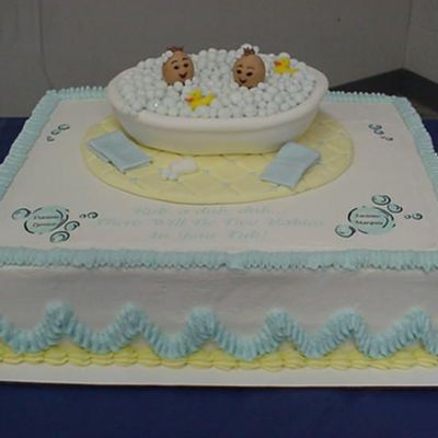 Twins In The Tub Sheet Cake