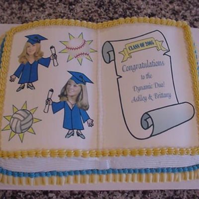 Twins Graduation Cake