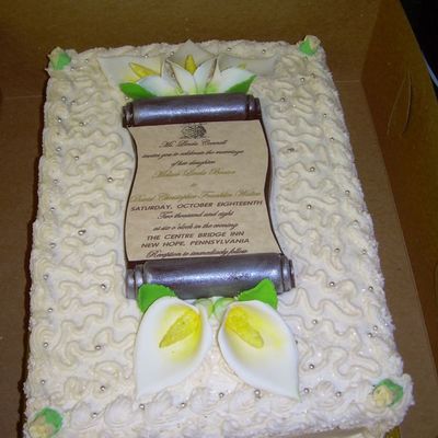 Chocolate Invitation Cake For Bridal Shower