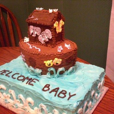 Noah's Ark Baby Shower Cake