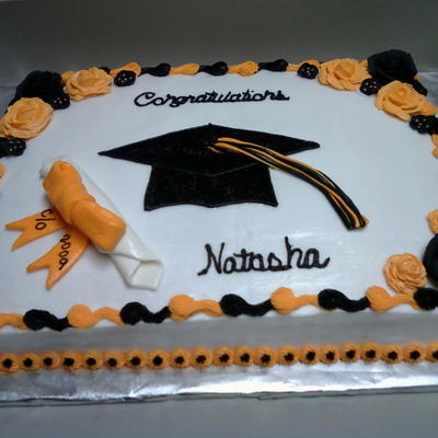 Black And Gold Graduation Cake