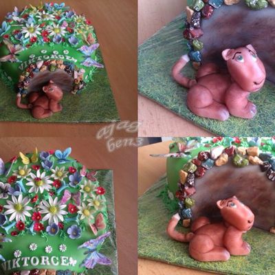 Cake Meadow With Lionesses