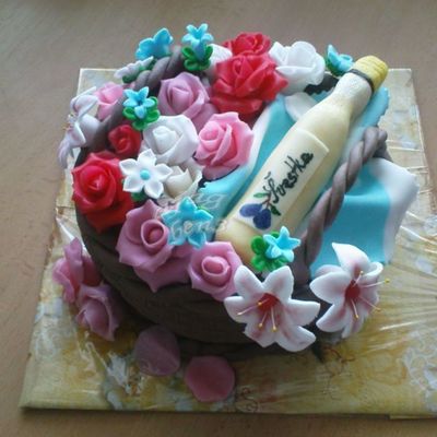 Basket With A Bottle