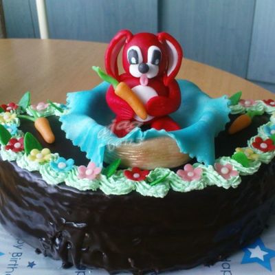 Cake With A Red Rabbit