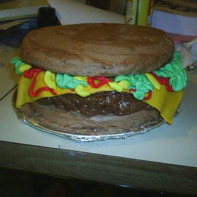 My First Cheeseburger Cake!