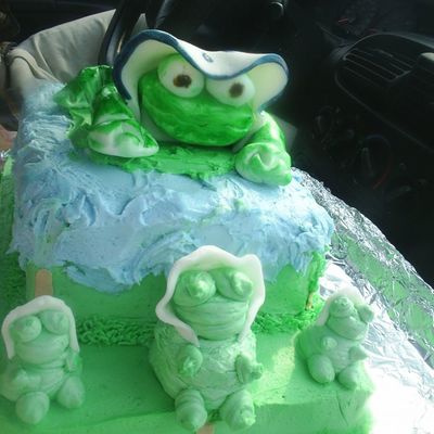 Frog Baby Shower Cake
