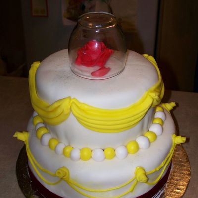 Beauty And The Beast Rose Cake