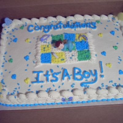 Boy Baby Shower Sheet Cake