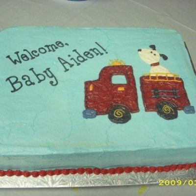Firetruck Baby Shower Cake
