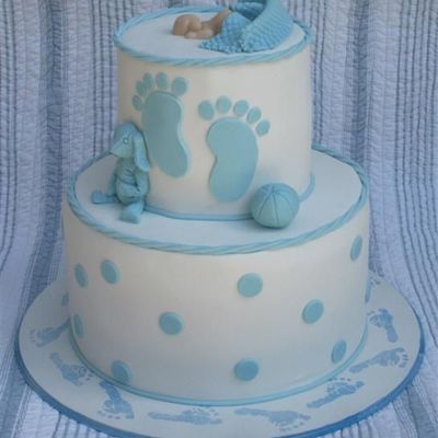 Baby Blue Baptism Cake