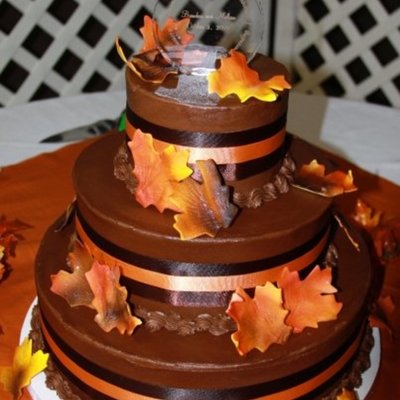 Chocolate/ Fall Wedding Cake