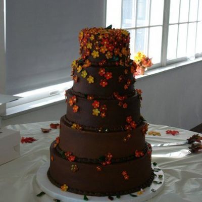 Chocolate Iced With Fondant Flowers