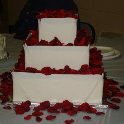 Square Wedding Cake With Fondant