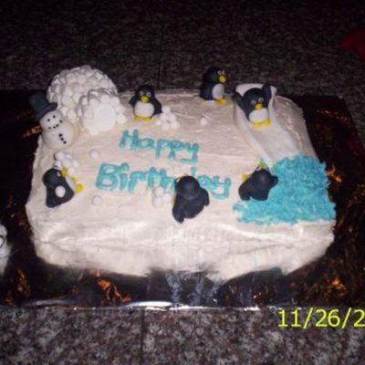 Penguin Birthday Cake