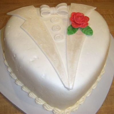Heart Shaped Tuxedo Cake