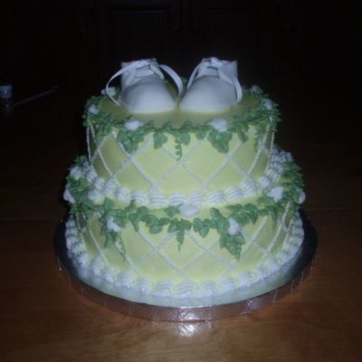 I Actually Did It.....the Baby Shower Cake With Fondant Shoes