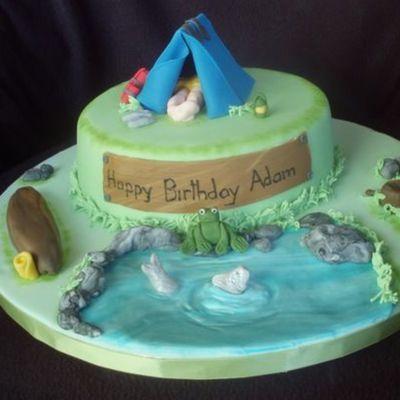 Camping Birthday Cake