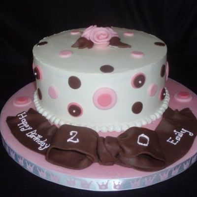 Polka Dot And Bow Birthday Cake