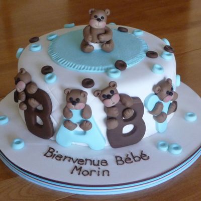 Baby Shower Bears And Buttons For A Boy