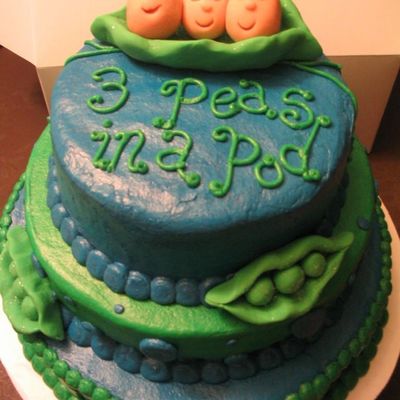3 Peas In A Pod Baby Shower For Triplets